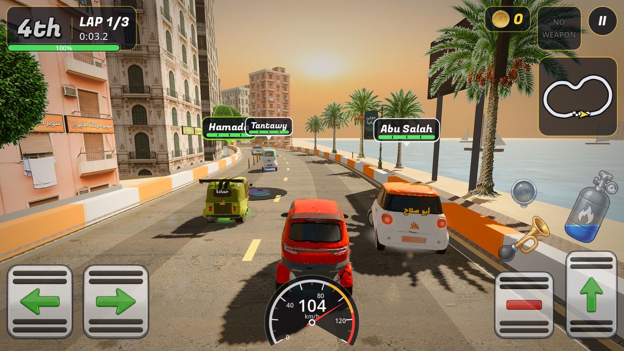 A race on the corniche with rivals close by